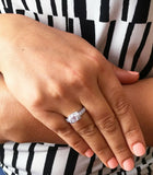 Accents Solitaire Engagement Ring 3ct Round Cut Diamond 14k White Gold Finish