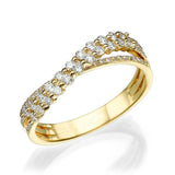1.5ct Round Cut Diamond Engagement Ring Split Band Dual Row 14k Yellow Gold Over