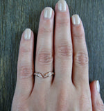 0.6ct Round Cut Diamond Wedding Ring Band 14k RoseGold Finish Curved Leaf Bridal