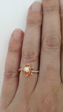 1ct Round Diamond Engagement Ring Flower Solitaire with Accent 14k RoseGold Over