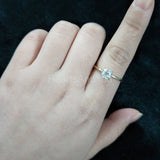0.2ct Cushion Simulated Diamond Hidden Halo Solitaire Ring 14k YellowGold Plated