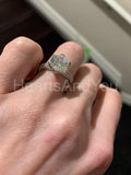 2.1ct Round Cut Moissanite Lotus Floral Engagement Ring 14K White Gold Plated