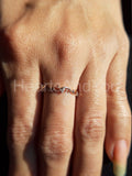 0.1ct Round Cut Moissanite Leaf Vine Wave Engagement Ring 14k White Gold Plated