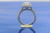 2ct Oval Cut VVS1D Diamond Halo Solitaire Engagement Ring 14k White Gold Finish