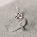 1.3ct Engagement Ring Round Cut Peach Morganite Diamond Halo 14k White Gold Over