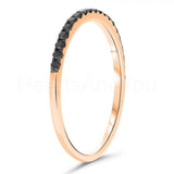 0.5ct Round Cut Simulated Black Diamond Half Eternity Band 14k White Gold Plated