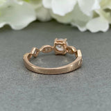Accents Solitaire Engagement Ring 1.2ct Round Cut Diamond 14k Rose Gold Finish