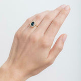 2.7ct Oval Cut Blue Sapphire Engagement Ring Diamond Floral 14k Rose Gold Finish
