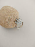 3ct Engagement Ring Pear Cut Blue Aquamarine Floral Solitaire 14k WhiteGold Over