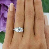 2ct Radiant Cut VVS1 D Diamond Solitaire Engagement Ring 14k White Gold Finish