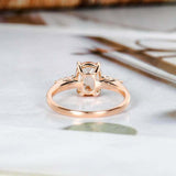 1.5ct Oval Cut Peach Morganite Engagement Ring Diamond Accents 14k RoseGold Over