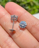 0.8ct Round Cut Moissanite Solitaire Stud Women Earrings 14k White Gold Plated