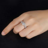 2ct Engagement Ring Round Cut Diamond Princess Crown Design 14k WhiteGold Finish