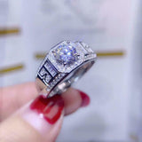 Solitaire with Accents Halo Ring 2.5ct Round Cut Diamond 14k White Gold Finish