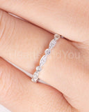 0.3ct Round Cut Moissanite Anniversary Women Wedding Band 14k White Gold Plated