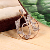 2ct Round Cut Moissanite Love Valentine Pendant 14k Rose Gold Plated NO CHAIN