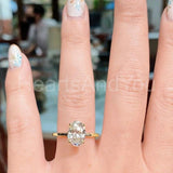 0.25ct Oval Simulated Diamond Solitaire Engagement Ring 14k White Gold Plated