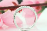 Double Row Eternity Wedding Ring Band 1ct Round Cut Diamond 14k WhiteGold Finish