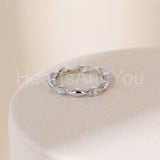 0.5ct Round Cut Moissanite Dainty Stacking Women Band 14k White Gold Plated