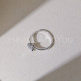 0.5ct Round Cut Moissanite Solitaire Women Engagement Ring 14k White Gold Plated