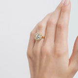 2.6ct Round Cut Diamond Halo Solitaire Engagement Ring 14k Yellow Gold Finish