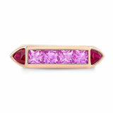 4Ct Asscher Cut Pink Sapphire Ruby Art Deco Engagement Ring 14K Rose Gold Finish