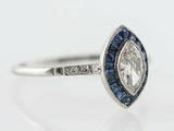2ct Marquise Diamond Sapphire Halo Art Deco Engagement Ring 14k White Gold Over