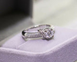 2ct Round Cut Diamond Engagement Ring 14k White Gold Finish Solitaire for Women