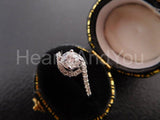 2.4ct Round Cut Moissanite Swirl Twist Engagement Ring 14k White Gold Plated