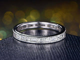 1.5ct Baguette Cut Diamond Wedding Band Channel Set Eternity 14k White Gold Over
