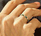 0.5ct Marquise Cut Simulated Emerald Minimalist Wed Band 14k Yellow Gold Plated
