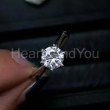 0.3ct Round Cut Moissanite Solitaire Women Engagement Ring 14k White Gold Plated