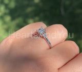 0.4ct Princess Simulated Diamond Trilogy Engagement Ring 14k White Gold Plated