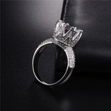 2ct Round Cut Diamond Engagement Ring 14k White Gold Finish Crown Fancy Wedding