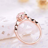 2ct Round Cut Peach Morganite Engagement Ring Diamond Halo 14k Rose Gold Finish