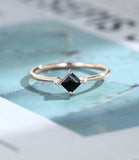 0.3ct Princess Simulated Diamond Trilogy Engagement Ring 14k Rose Gold Plated
