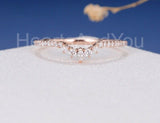 0.5ct Marquise Cut Simulated Diamond Curved Wedding Band 14k Rose Gold Plated