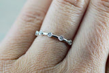 0.5ct Round Cut Diamond Wedding Ring Band 14k White Gold Finish Bezel Set Petite