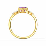 1ct Engagement Ring Asscher Cut Purple Amethyst Minimalist 14k YellowGold Finish