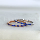 0.3ct Round Cut Simulated Sapphire Minimalist Wedding Band 14k White Gold Plated