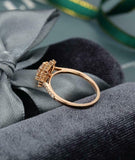 Vintage Halo Engagement Ring 2.1ct Round Cut VVS1D Diamond 14k Rose Gold Finish