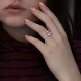 1.2ct Engagement Ring Princess Cut Diamond Accents Solitaire 14k White Gold Over