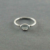 1ct Engagement Ring Oval Blue Aquamarine Bezel Set Solitaire 14k White Gold Over