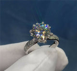 1.3ct Round Cut Diamond Engagement Ring 18k White Gold Finish Accents Solitaire