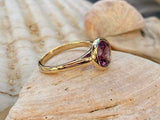 2ct Engagement Ring Round Cut Amethyst Bezel Set Solitaire 14k Yellow Gold Over