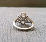 4Ct Round Cut VVS1/D Diamond Halo Antique Engagement Ring 14K White Gold Finish