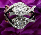 2ct Round Cut VVS1 Diamond Infinity Swirl Engagement Ring 14k White Gold Finish