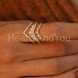 0.5ct Round Cut Moissanite Curved Stacking Wedding Band 14K Yellow Gold Plated