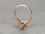 2.1ct Round Cut Peach Morganite Engagement Ring 14k Rose Gold Finish Solitaire