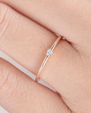 0.2ct Round Diamond Engagement Ring Dainty Minimalist Women 14k Rose Gold Finish